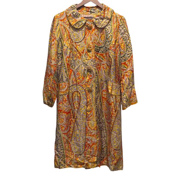 Sophy Curson Dresses & Skirts - Sophy Curson Paisley Silk Overcoat Size Medium